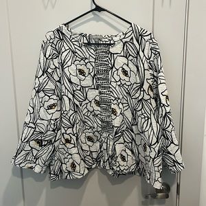 Habitat top, linen feel fabric
